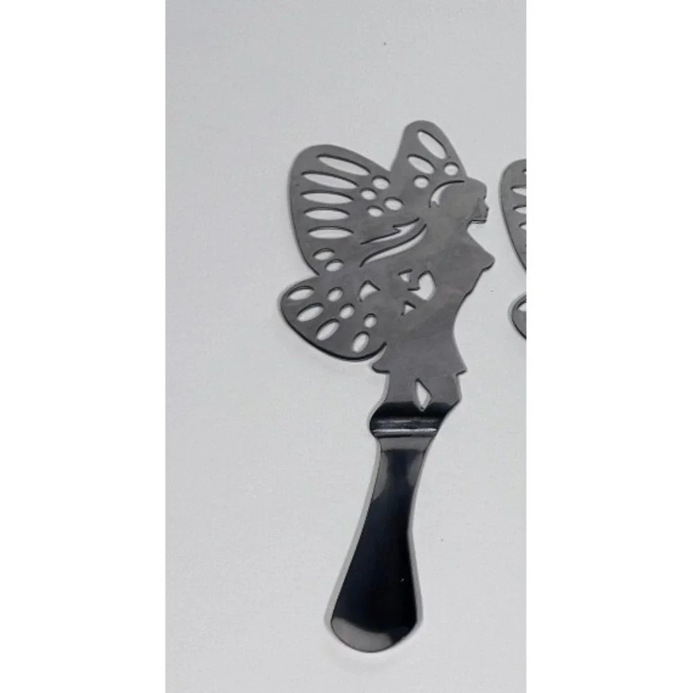 Absente Green Fairy Absinthe Spoons Set of 4 Stainless Steel Slotted Barware